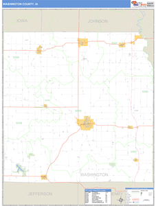 Washington County, Iowa Zip Code Wall Map