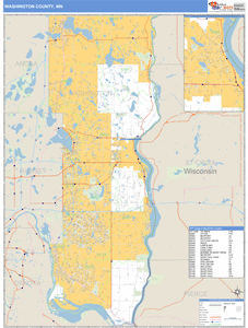 Washington County, Minnesota Zip Code Wall Map