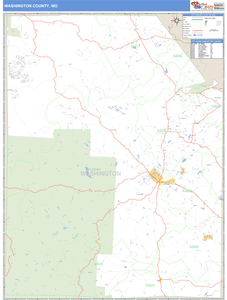 Washington County, Missouri Zip Code Wall Map