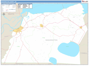 Washington County, North Carolina Zip Code Wall Map