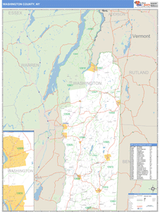 Washington County, New York Zip Code Wall Map