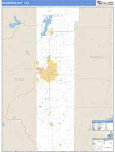 Washington County, Oklahoma Zip Code Wall Map
