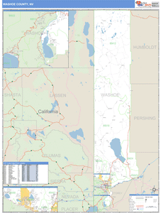 Washoe County, Nevada Zip Code Wall Map