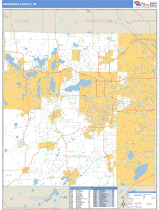 Waukesha County, Wisconsin Zip Code Wall Map