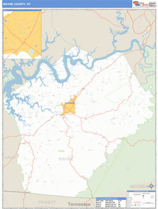 Wayne County, Kentucky Zip Code Wall Map