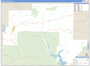 Wayne County, Missouri Zip Code Wall Map