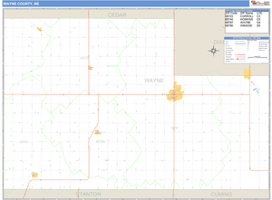 Wayne County, Nebraska Zip Code Wall Map