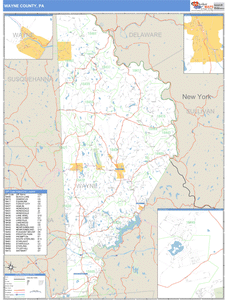 Wayne County, Pennsylvania Zip Code Wall Map