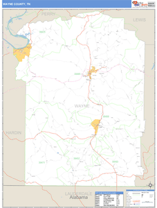 Wayne County, Tennessee Zip Code Wall Map