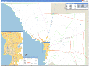 Webb County, Texas Zip Code Wall Map