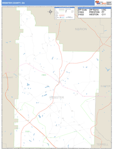 Webster County, Georgia Zip Code Wall Map