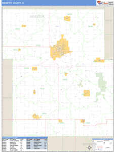 Webster County, Iowa Zip Code Wall Map
