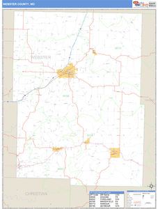 Webster County, Missouri Zip Code Wall Map