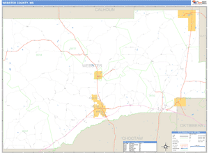 Webster County, Mississippi Zip Code Wall Map