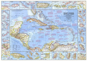 West Indies And Central America Map 1970