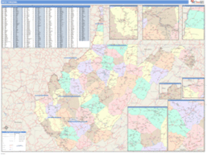 West Virginia Business Wall Map