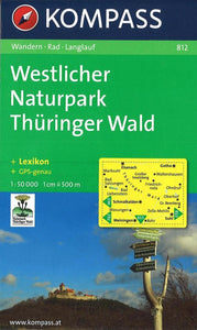 Western Nature Park and Thuringian Forest Hiking Map By Kompass