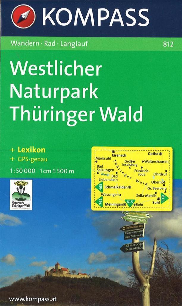Cover of Western Nature Park and Thuringian Forest Hiking Map By Kompass