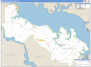Westmoreland County, Virginia Zip Code Wall Map