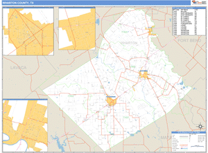 Wharton County, Texas Zip Code Wall Map