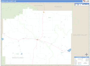 Wheatland County, Montana Zip Code Wall Map