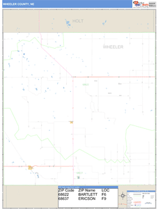 Wheeler County, Nebraska Zip Code Wall Map