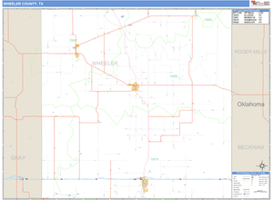 Wheeler County, Texas Zip Code Wall Map