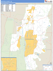Whitfield County, Georgia Zip Code Wall Map