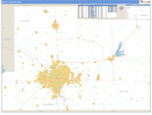 Wichita, Kansas Metro Area Wall Map
