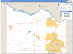 Wichita County, Texas Zip Code Wall Map
