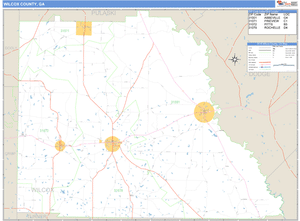 Wilcox County, Georgia Zip Code Wall Map