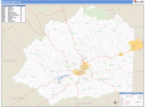 Wilkes County, North Carolina Zip Code Wall Map