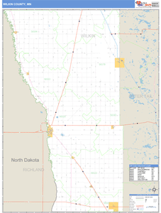 Wilkin County, Minnesota Zip Code Wall Map