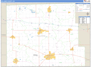 Williams County, Ohio Zip Code Wall Map