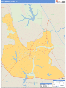 Williamsburg County, Virginia Zip Code Wall Map