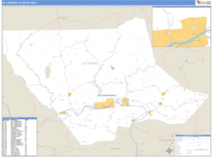 Williamsport, Pennsylvania Metro Area Wall Map