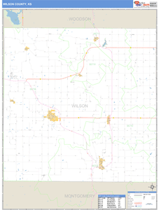 Wilson County, Kansas Zip Code Wall Map