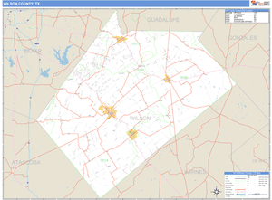 Wilson County, Texas Zip Code Wall Map