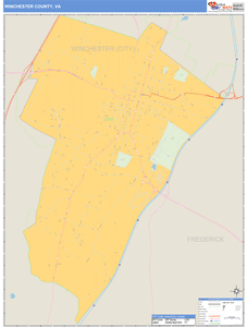 Winchester County, Virginia Zip Code Wall Map