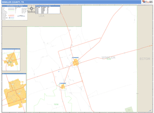 Winkler County, Texas Zip Code Wall Map