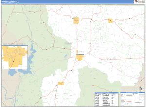 Winn County, Louisiana Zip Code Wall Map
