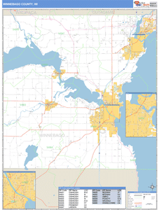 Winnebago County, Wisconsin Zip Code Wall Map
