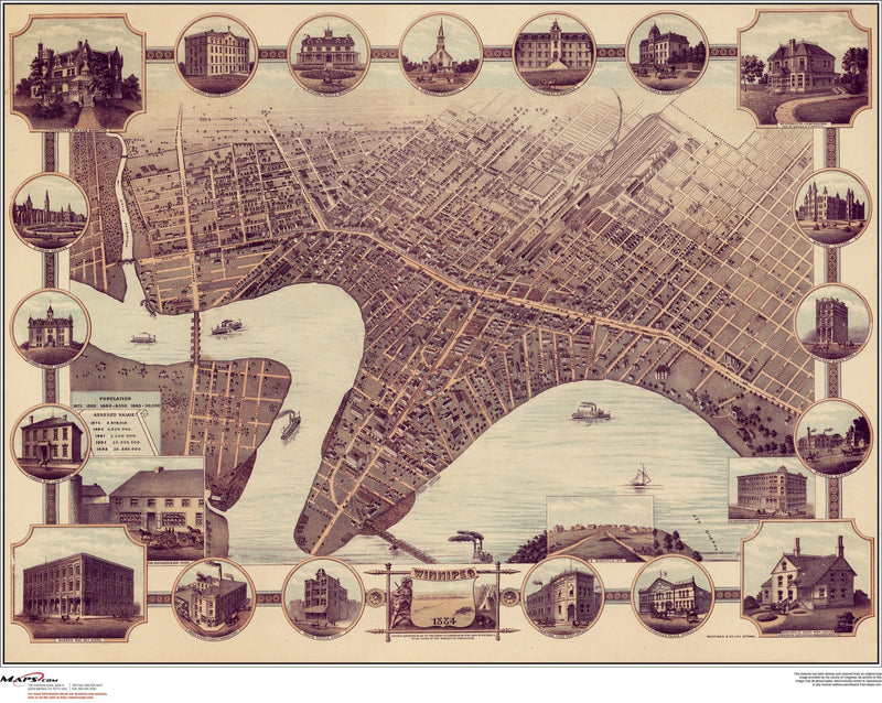 Winnipeg Antique Wall Map Maps.com