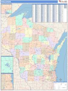 Wisconsin Business Wall Map