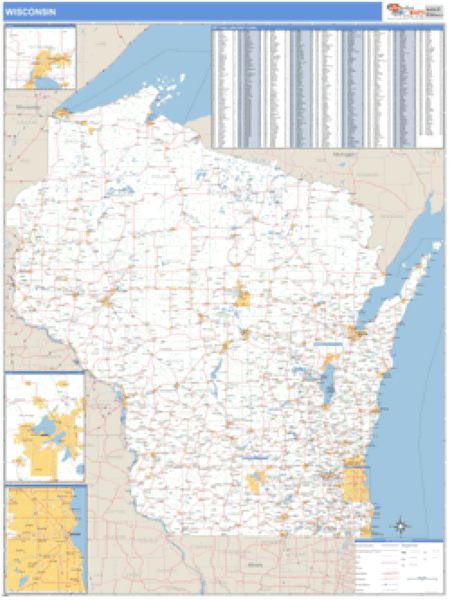 Wisconsin ZIP Code Wall Map Market Maps (IDI)