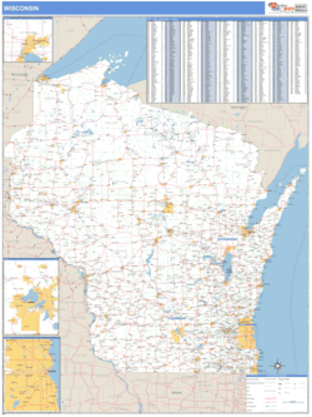 Wisconsin Zip Code Wisconsin ZIP Code Wall Map | Map Geek.com