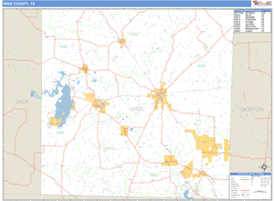 Wise County, Texas Zip Code Wall Map