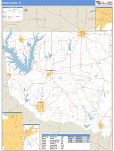 Wood County, Texas Zip Code Wall Map