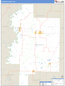Woodruff County, Arkansas Zip Code Wall Map