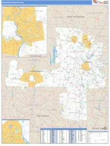Worcester, Massachusetts Metro Area Wall Map